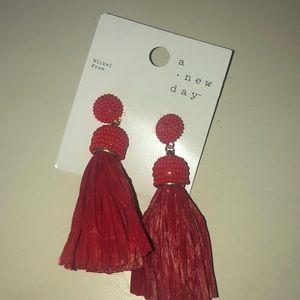 Red earrings from A New Day